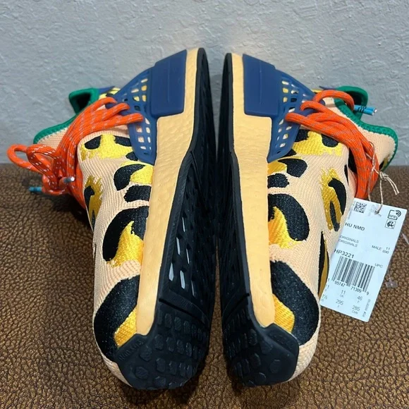 New Adidas Pharrell Williams Human Race NMD Animal Print Peach & Orange Sneakers